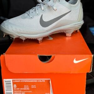 Nike Gray Lunar Hyperdiamond Cleats